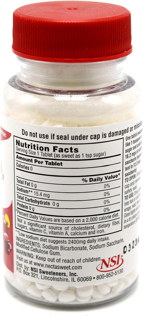 Necta Sweet Saccharin Sugar Substitute 1/4 Grain 1000 Tablets...