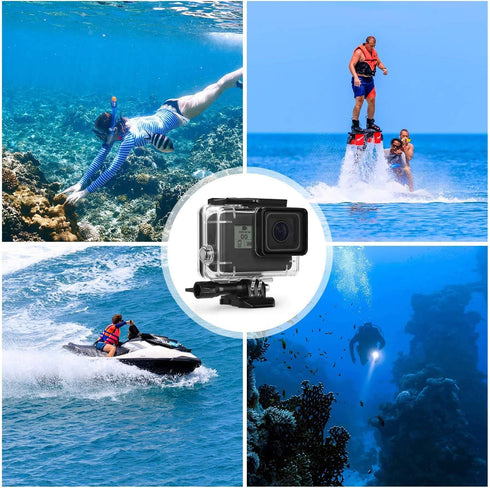 Kuptone Waterproof Housing Case for GoPro Hero 7/(2018) 6/5 Black, 45m Underwater Diving Protective Housing Shell with Bracket Accessories for Go ...