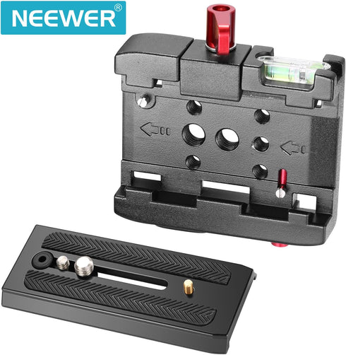 Neewer Professional Aluminum Alloy Quick Shoe Plate Adapter with 1/4 3/8 inches Screw for DSLR Camera Camcorder Tripod Monopod,Compatible with Man...
