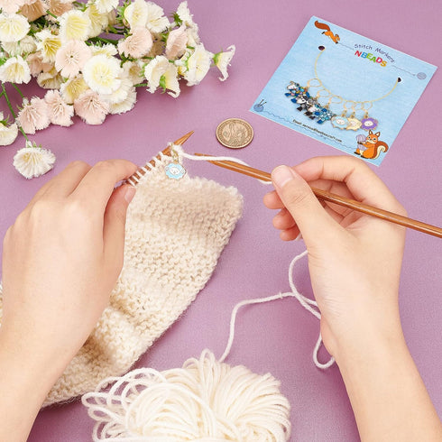 NBEADS 6 Pcs Sheep Stitch Markers, Alloy Enamel Crochet Stitch Marker Charms Locking Stitch Marker Knitting DIY Handmade Gift for Knitting Weaving...