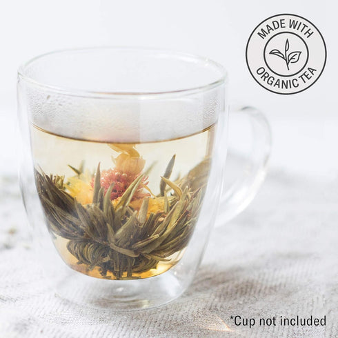 Numi Organic Tea Petite Bouquet 4-Variety Flowering Tea Blossoms, Blooming Tea Flowers, Steeps 12 Pots...