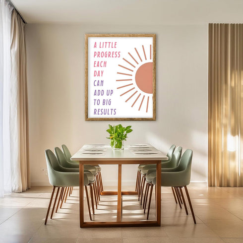Posterizer 1 pcs-A Little Progress Each Day Can Add Up-Mental Health Poster-Motivational & Inspirational Art-Teachers & Classrooms-Decor for Home ...