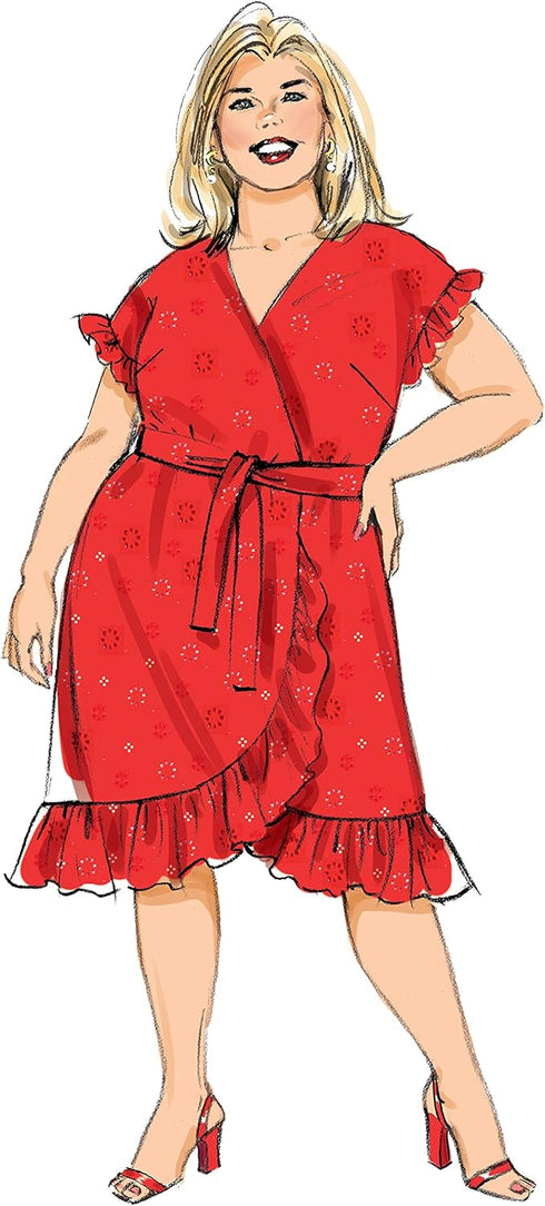 Butterick Misses' Sash and Wrap Dress Sewing Pattern Kit, Design Code B6873, Sizes 18W-20W-22W-24W...