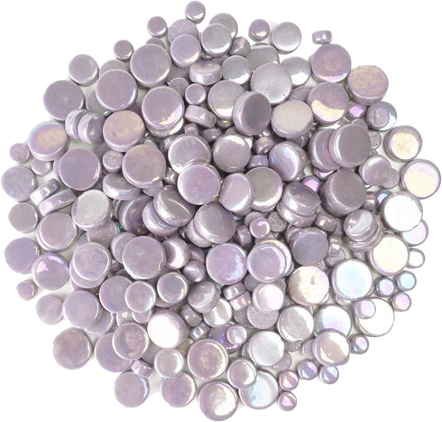 Round Mosaic Tiles for Crafts, 300g/150 Pieces 4 Sizes Mixed (0.3, 0.45, 0.54, 0.6 inch) Round Stained Glass Mosaic Tile for DIY Mosaic Making Sup...