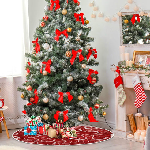 Valentine's Day Tree Skirt Love Heart Christmas Tree Skirt for Holiday Party Decoration 36 Inch...