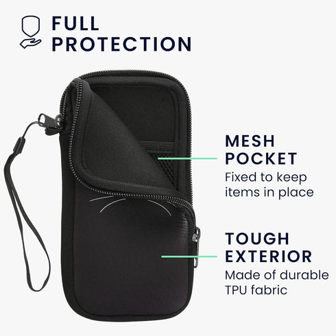 kwmobile Neoprene Sleeve for Smartphone Size XXL - 7" - Shock Absorbing Pouch Case - Protective Phone Bag - Meow Meow White/Black......