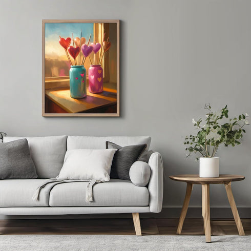 Posterizer 1 pcs-cute decorations with hearts-Valentine's day poster-Romantic Art-Holiday Poster Collection-Gift for Couples boyfriend girlfriend ...