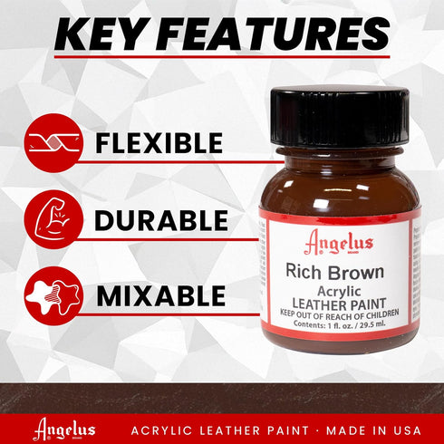 Angelus Acrylic Leather Paint, 1 oz, Rich Brown...
