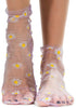 Pale Lavender Translucent Daisy Socks Women Fashion Sheer Socks - See Through Mesh Socks for Women - Floral Tulle Socks (US sizes 5-8)...