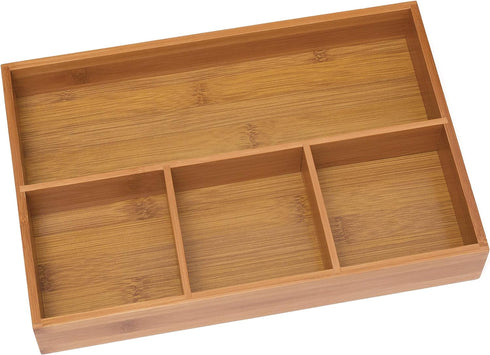 Lipper International 824, Bamboo Wood 4-Compartment Organizer Tray, 11 5/8" x 7 7/8" x 1 3/4"...