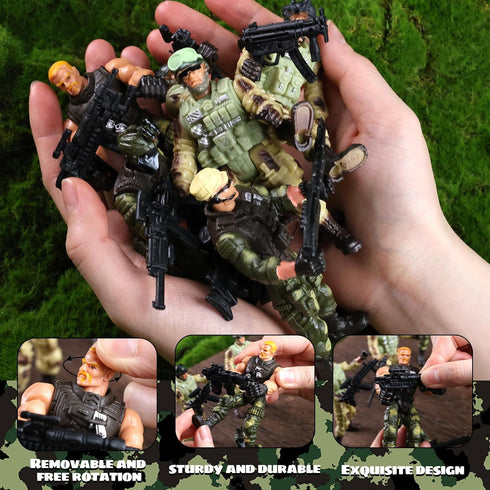AMOR PRESENT 6PCS Army Men Soldiers, Special Force Action Figure with Weapons Military Soldier Playset Army Toy Set...