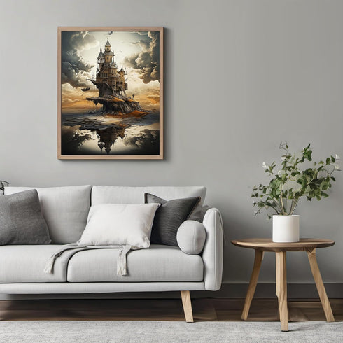 Posterizer 1 pcs-Old Castle in Post-Apocalyptic World-Abstract & Modern Art-Fantasy & Fiction Art-Gift for Art Lovers-Decor for Home & Office- UNF...