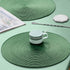 AHHFSMEI Round Braided Placemats 15 Inch Round Table Mats for Dining Tables Natural Woven Heat Resistant Place mats Set of 6 (Olive Green)...