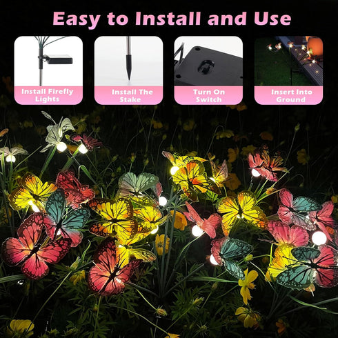 Garden Solar Light Outdoor Decorative, Swaying Butterfly Light, Swaying in The Wind, Solar Outdoor Lights, Yard Patio Pathway Decoration(2 Pack)...