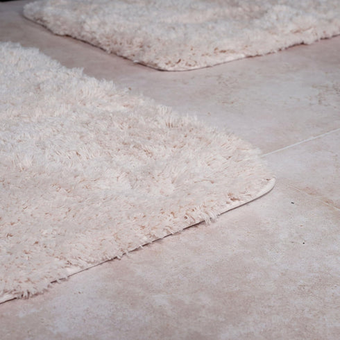 Lavish Home 3 Piece Super Plush Non-Slip Bath Mat Rug Set - Ivory...
