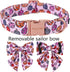 ARING PET Halloween Dog Collar-Cute Pink Pumpkin Dog Collar with Sailor Bowtie, Cotton Halloween Pumpkin Lamp Dog Collars with Metal Buckle...