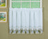 Today's Curtain Verona Reverse Embroidery Tier, 36", White/Blue, 60" W X 36" L...