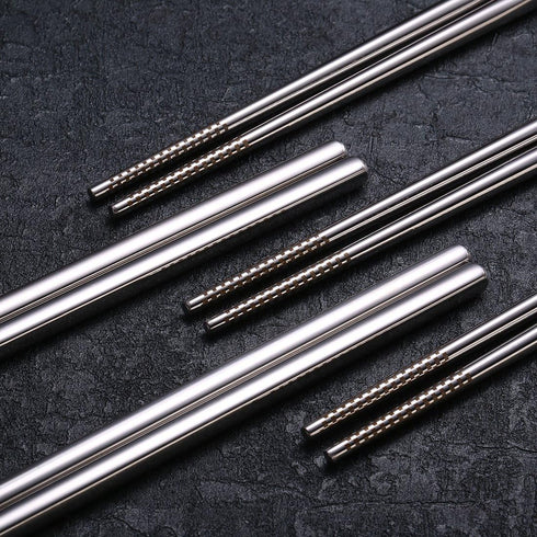 Devico Chopsticks, Metal Chopsticks, 18/10 Stainless Steel Chopstick Set, Reusable, Dishwasher Safe (5 pairs)...