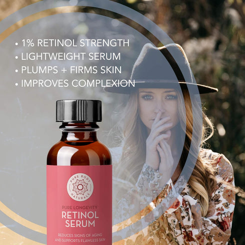 Pure Body Naturals Facial Serum - Hyaluronic Acid Serum, Retinol Serum, Vitamin C Serum, and Vitamin B3 (Niacinamide) Serum - A Perfect Serum Gift...