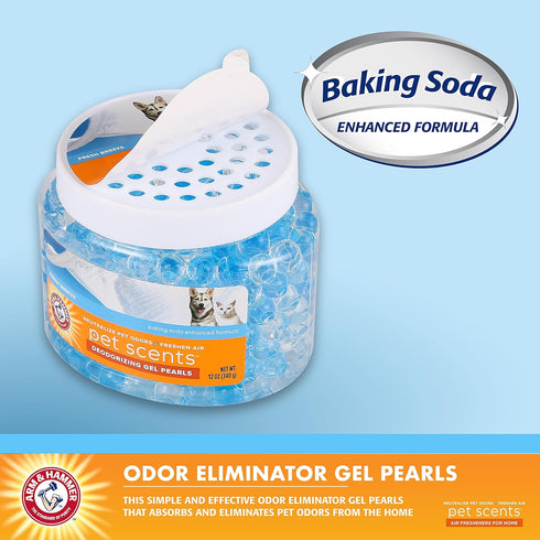 Arm & Hammer for Pets Air Care Pet Scents Deodorizing Gel Beads in Fresh Breeze | 12 oz Pet Odor Neutralizing Gel Beads with Baking Soda | Air Fre...