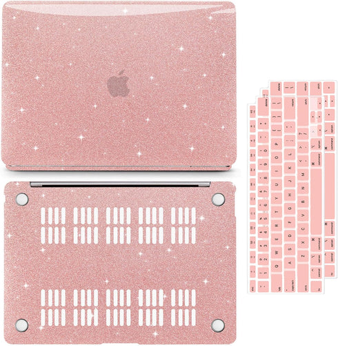 Anban Compatible with MacBook Air 13 inch Case 2022 2021 2020 2019 2018 M1 A2337 A2179 A1932, Glitter Plastic Hard Shell+Keyboard Cover+Screen Pro...