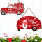2 Pieces Valentine's Day Decor Valentine's Day Heart Sign Valentine's Day Wooden Wall Decor Happy Valentine's Day Truck Hanging Decorations for Ho...