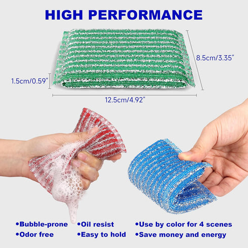 8Pads Sponges Kitchen - Premium Dish Sponge, Dish Cloths for Washing Dishes, Dish Scrubber, Dish Brush, Essential Cleaning Supplies in Kitchen Ute...