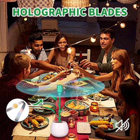 Foldable Table Fan for Tables: Outdoor Indoor Table Fans, Picnic Accessories,Tabletop Fans Rotators with Holographic Blades, Fan For Parties, Barb...