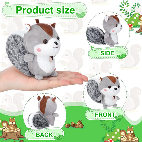 Sosation 6 Pcs Squirrel Stuffed Animal Plush 4.7 Inch Cute Squirrel Plush Small Stuffed Squirrel Toy Stuffed Animal Keychain for DIY Birthday Part...