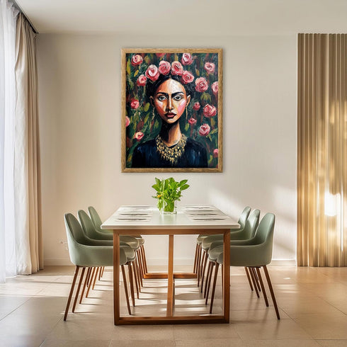 Posterizer 1 pcs-classic oil painting inspired woman with flowers 1-Retro Art-Collectibles & Fine Art-Decor for Home & Office- unframed wall art...
