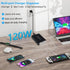 120W Fast 6 Ports Desktop Charging Station,USB C Charging Hub for Multiple Devices, Travel USB Charger Block for iPhone 15 Pro Max 14 Pro Max 13 P...