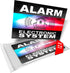 Alarm deterrent stickers - System Electronic - Police Beacon - Pack of 12 - Dimensions 8.5 x 5.5 cm, Black, Red, Blue and White...