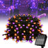 Solar Halloween Lights,72FT 200LED Orange & Purple Halloween Lights,Halloween Solar Lights Outdoor with 8 Modes Waterproof Halloween Lights for Be...