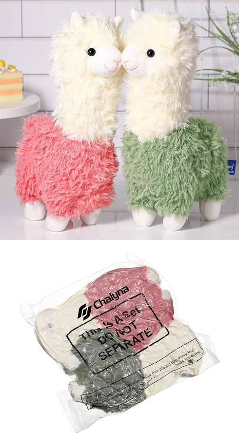 2 Pieces Llama Stuffed Animal 10 Inches Cute Llama Alpaca Plush Toy Gifts for Girls Boys Birthday Home Wedding Christmas Party Decorations(Green, ...