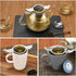 2 Pack Tea Infusers Strainers Basket with Lid/Drip Tray for Loose Leaf Tea, Ultra Fine Mesh Tea Steeper 304 Stainless Steel Tea Filter with Big Ca...