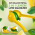 2-in-1 Lemon Squeezer – Effortless Max Juice Extraction, Lemon Lime Squeezer Juicer, Citrus Juicer Metal Handheld, Yellow/Green Squeezer for Lemon...