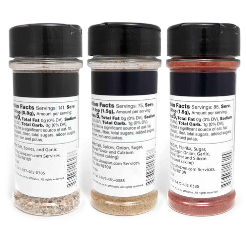 Amazon Brand - Happy Belly Grilling Spices Set, Prime Steak, Smoked BBQ and Fajita Seasoning, 3 Piece Assortment...
