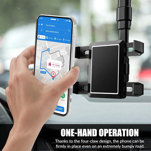 SXhyf Rear View Mirror Phone Holder, 2023 Rotatable and Retractable, Universal Mount, Cell Car Fit for iPhone 11 12 13 14 Pro Max Samsung All Phon...
