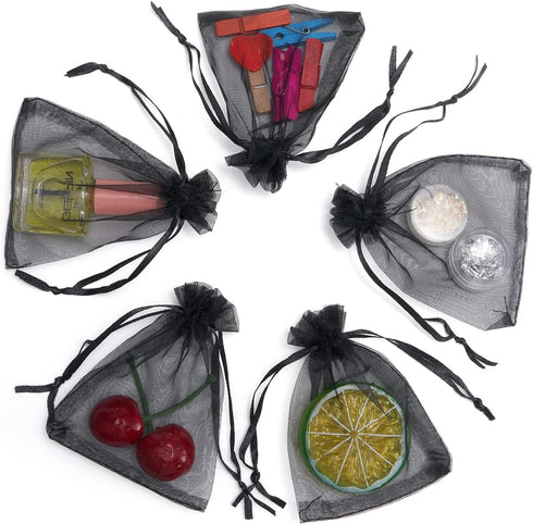 FOCCIUP 100 Pcs 3x4 Inches Mixed Color Organza Gift Bags with Drawstring for Christmas Wedding Birthday Party Favor...