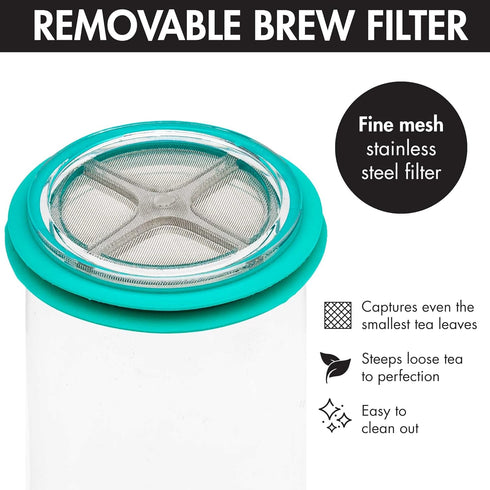 Primula Press & Go Iced Tea Brew Tumbler 16 oz, Teal...