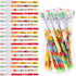 Kolewo4ever Happy Birthday Pencils Translucent Pencil Multicolor Non- Sharpening Stackable Pencils Pop Up Plastic Pencils Cake,Balloon Printed Bir...