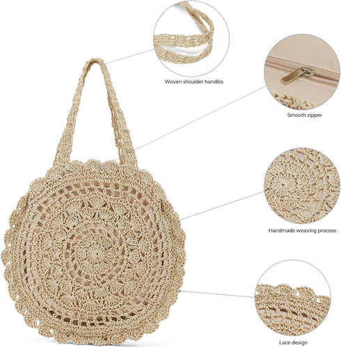 Raffia Bag Straw Bags for Women Large Beach Tote Woven Straw Clutch Summer Bag Tote Bag for Women Rattan Wicker Purse Handbag...