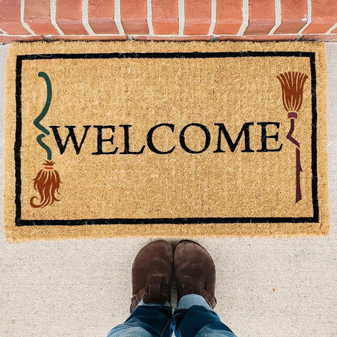 FINGERINSPIRE Witch Brooms Painting Stencil 11.8x11.8 inch Large Broomsticks Drawing Template Plastic PET Magic Brooms Stencil for Painting Hollow...