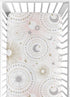 Sweet Jojo Designs Star and Moon Girl Baby Fitted Crib Sheet for Infant Newborn Nursery Toddler Bed Room Standard Mattress - Blush Pink Gold and G...