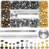 Jetmore 480 Pack Leather Rivets, Brass Rivets for Fabric, Leather Rivet Kit, Double Cap Rivet for DIY Leather Craft, Hats, Purse, Shoes, Bag, Rema...