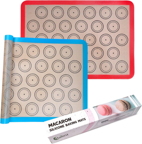 STATINT Silicone baking Mat, Non-Stick Food Safe Set of 2 Half Sheet Reusable Heat Resistant Liner for Macarons, Cookies, Pastries, Bread, Meat,16...
