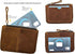Genuine Leather Coin Purse Pouch for Women Men Vintage Cowhide Grain Leather Slim Mini Wallet Metal Zipper with Real Leather handle (Dark Brown)...