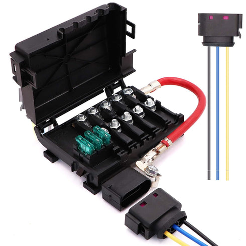 Battery Fuse Box Terminal 1J0937550 Compatible with 99-04 VW Beetle Jetta Bora Golf MK4 with Wiring Harness Pigtail Connector...