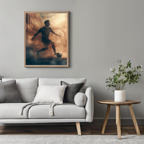 Posterizer 1 pcs-abstract Football-soccer player dribbling poster -1-Sports & Hobby Art Gifts for sports fans Decor for Home & Office- unframed wa...