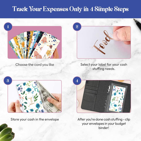 SOUL MAMA A6 Cash Envelopes for Budgeting Binder - 12 Pcs Floral Themed Budget Inserts, Pockets with 6 Holes, Money Saving Envelopes, Stuffing...